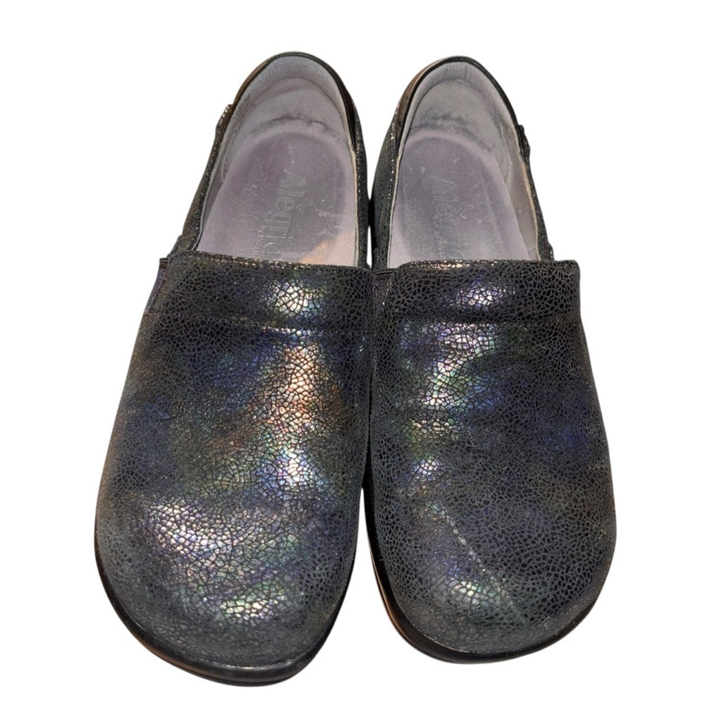 Alegria Keli Professional Black Iridescent “Glimmer Glam” Clogs W Sz 36 (6-6.5) - Picture 3 of 11